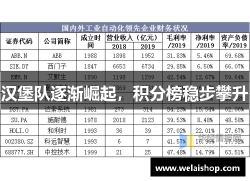 汉堡队逐渐崛起，积分榜稳步攀升